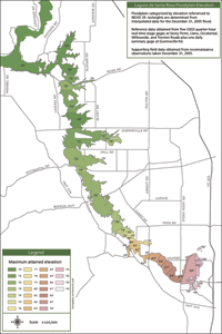 Map of the maximum elevation attained by the floodwaters of Dec 31, 2005