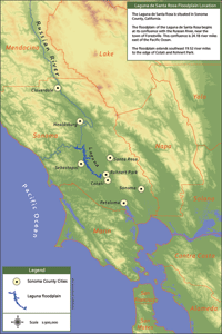 The Laguna de Santa Rosa, situated in Sonoma County California, north of San Francisco Bay