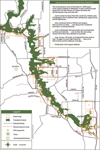 Map index showing route of the December 31, 2005 reconnaissance of the Laguna de Santa Rosa. Click to see enlarged map.